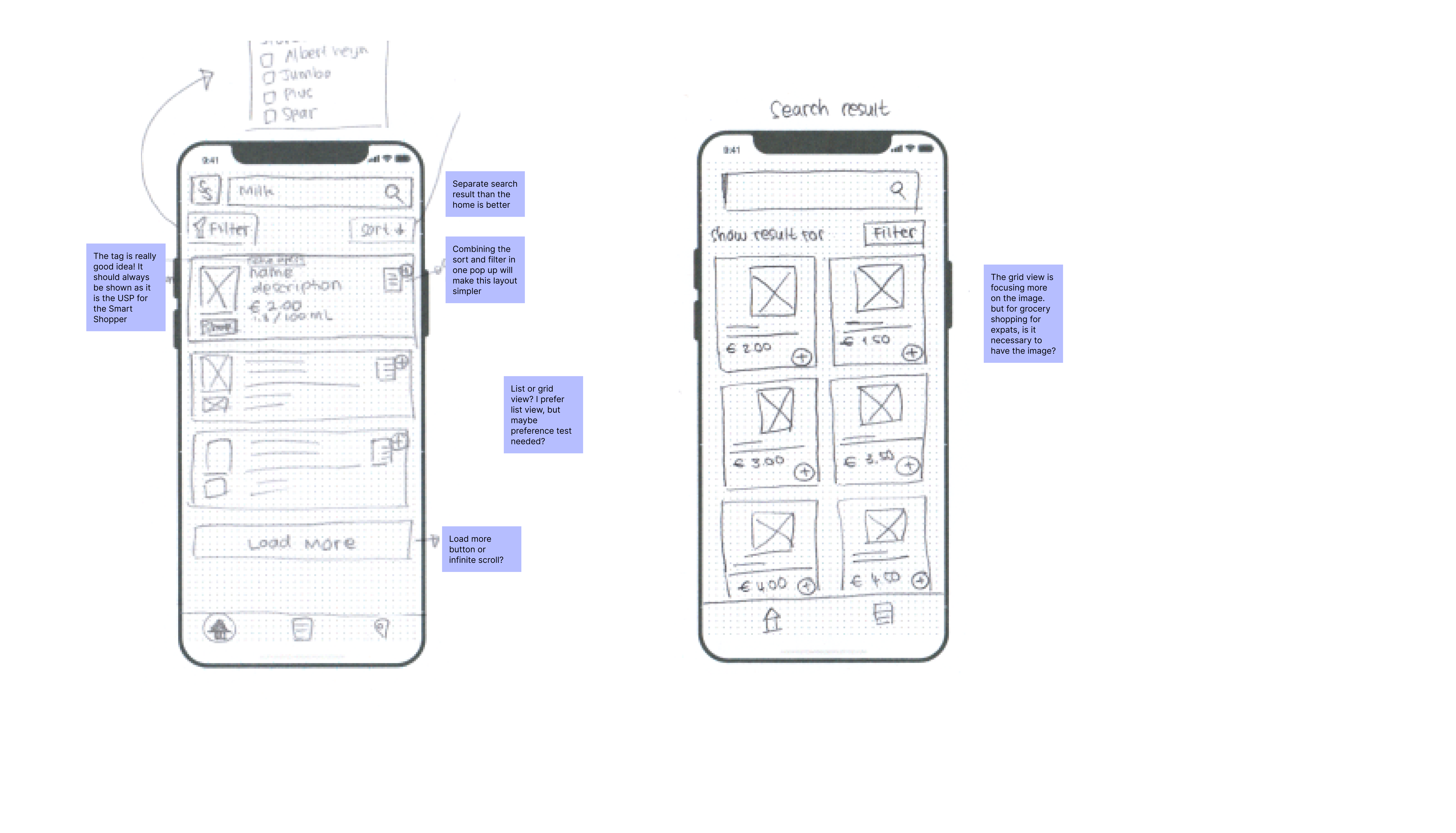 Original sketch board 2: layouts and design notes