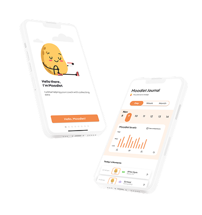 Moodlet home screen showing the arousal graph and Capture Moment button